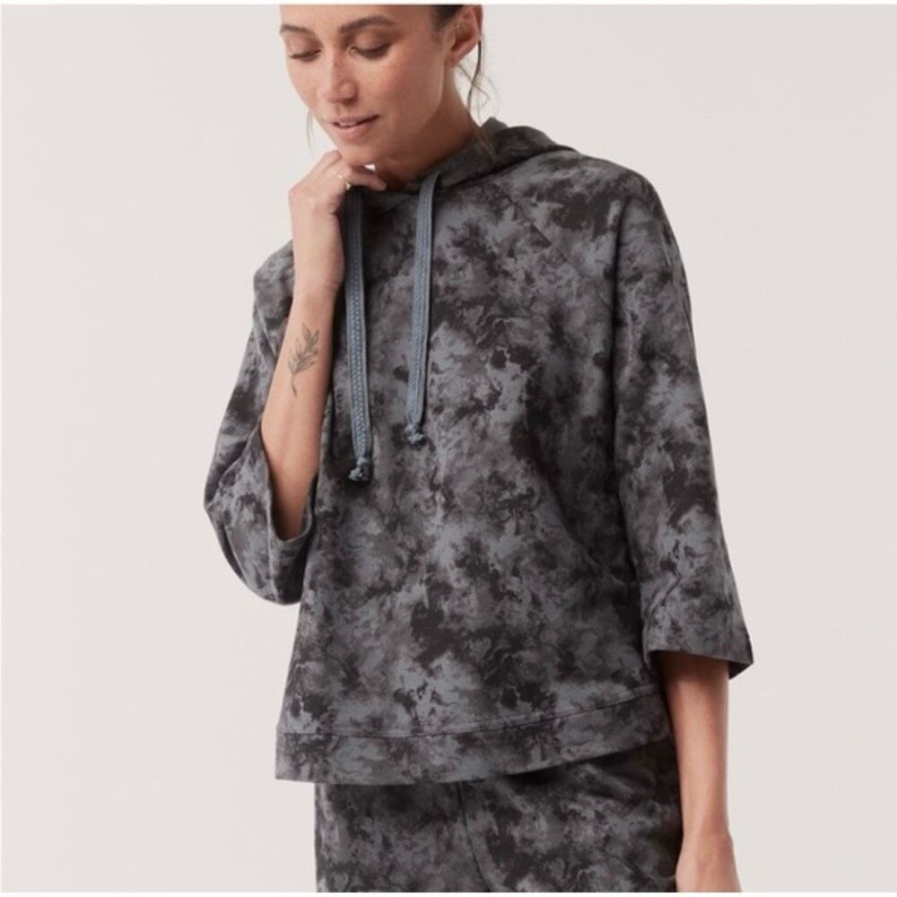 NWT Pact Hoodie Dark Cloud Bell Sleeve Sweater Gray 90s Coastal Boho Size L